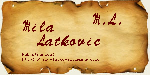 Mila Latković vizit kartica